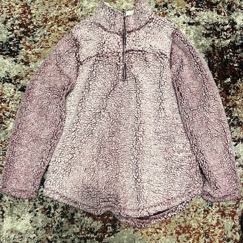 Fuzzy pullover jacket